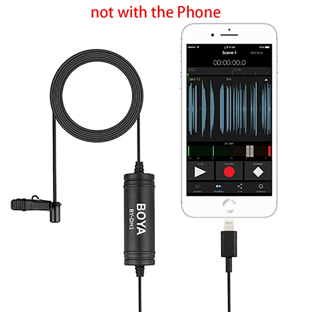 BOYA BY-DM1 гарнитура микрофон для iPhone цифровой петличный микрофон для устройства для Lightning разъем запись studio mic