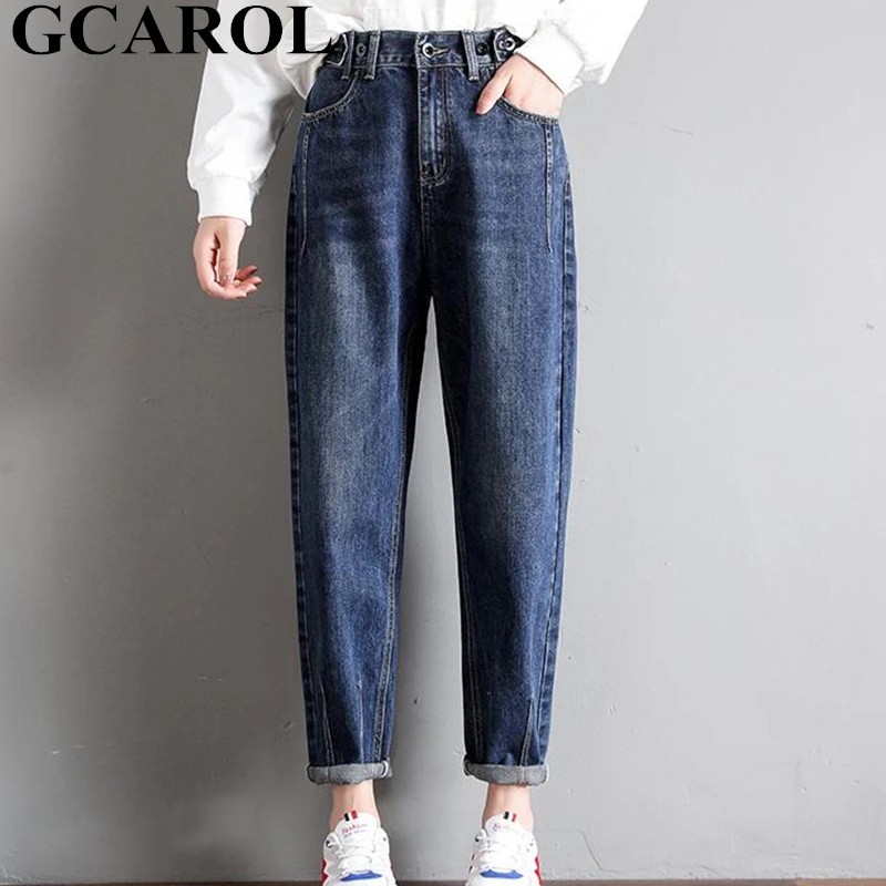 GCAROL 2018 New Collection Women Pencil Denim Pants High Waisted High Street Boyfriend Style Jeans In 3 Colors Plus Size 26-32 GCAROL 2018 New Collection Women Pencil Denim Pants High Waisted High Street Boyfriend Style Jeans In 3 Colors Plus Size 26-32
