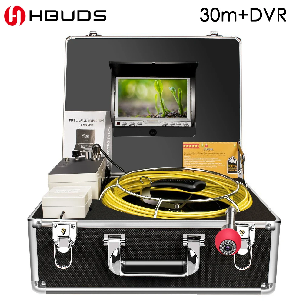 

HBUDS 7" Wireless WiFi 30M Pipe Inspection Video Camera,Drain Sewer Pipeline Industrial Endoscope support Android/IOS Sony CCD