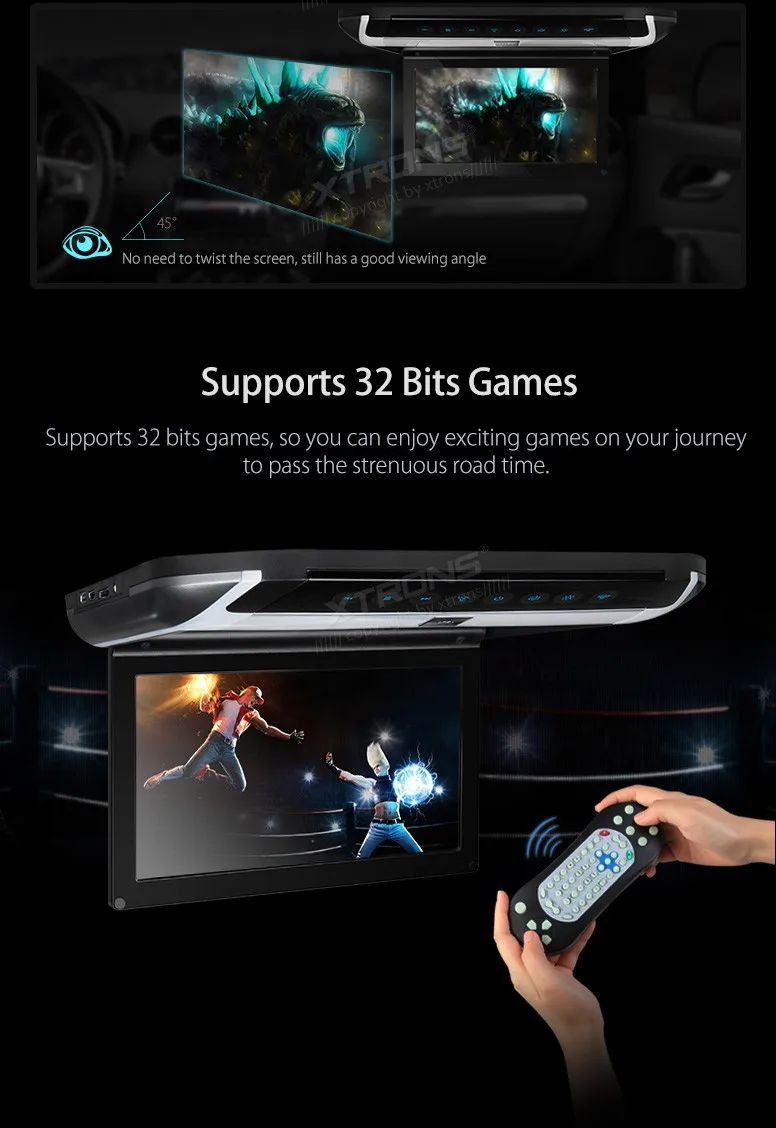 Flash Deal 10" Flip Down Car DVD Car Roof DVD Roof Monitor Car DVD with Built-in HDMI Port & Sleek/Elegant Touch Panel Design 11