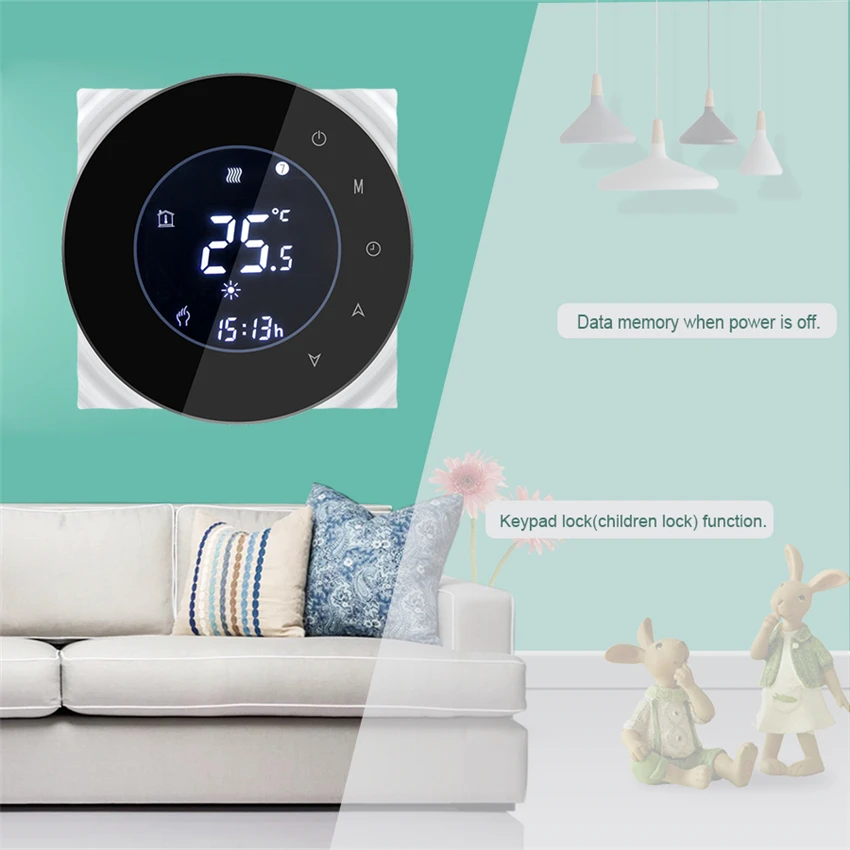 Wi-Fi умный термостат регулятор температуры для подогрева пола воды с Еженедельный таймер функция контролируется Alexa/Google Home