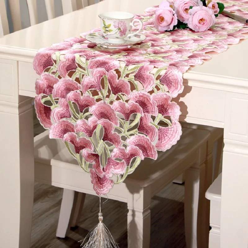 Buy WINSTBROK Europe Satin Table Runner Embroidered