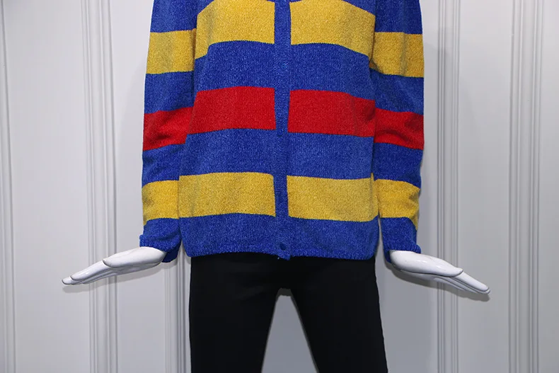 Star Kim Pang Ya Street Photo of The Same Color Striped Plush Korean Version Cardigan Loose Lazy Sweater Trendy Women 2019 Star Kim Pang Ya Street Photo of The Same Color Striped Plush Korean Version Cardigan Loose Lazy Sweater Trendy Women 2019