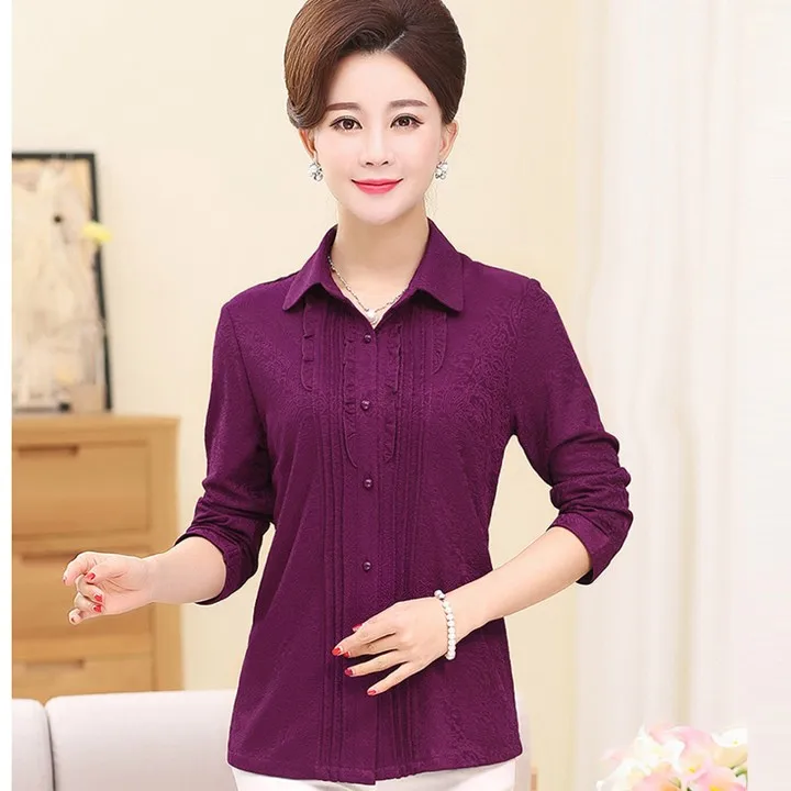

NIFULLAN 2019 Spring Summer Women Blouses Top Fashion Long Sleeve Tee Shirts Casual Office Lady XL-5XL Plus Size Femme Blusas