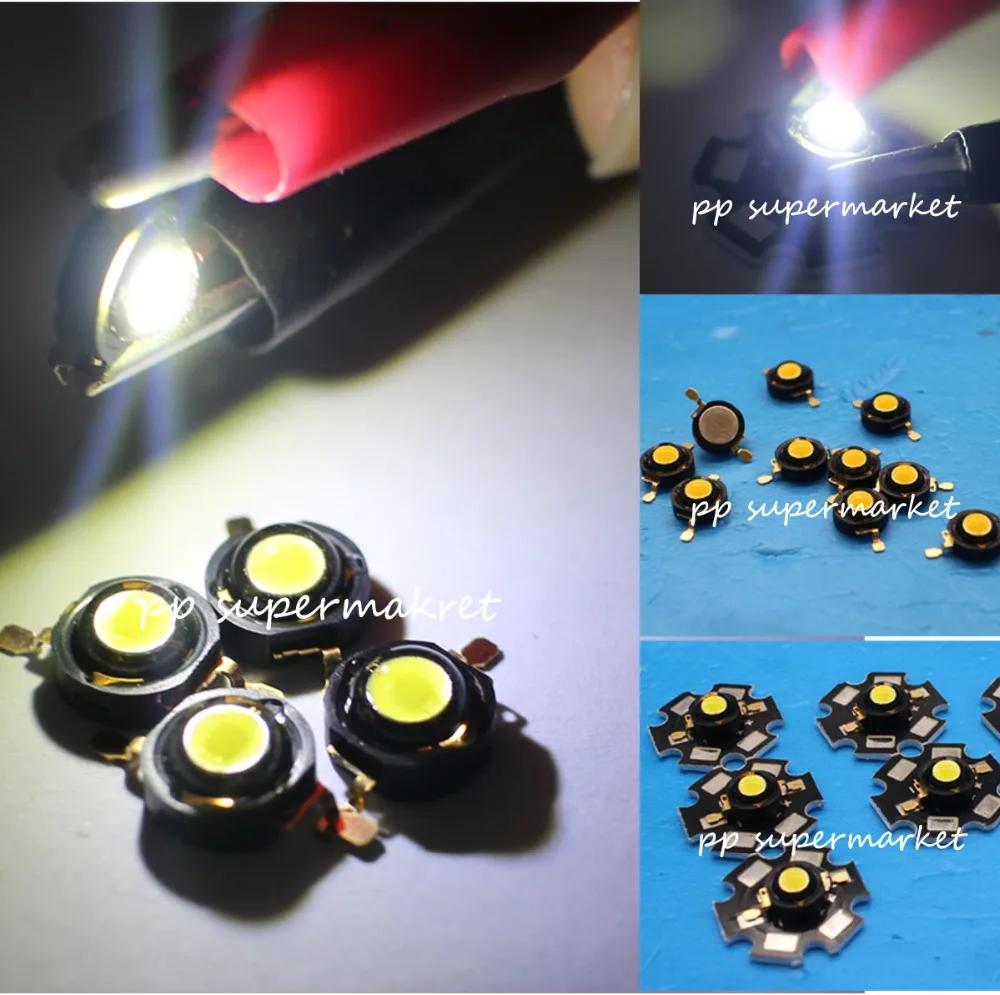 

2 5 10 50 100pcs 3W cold white High Power Led Light Bead Chip 3 Watt 6000-6500k with 20mm