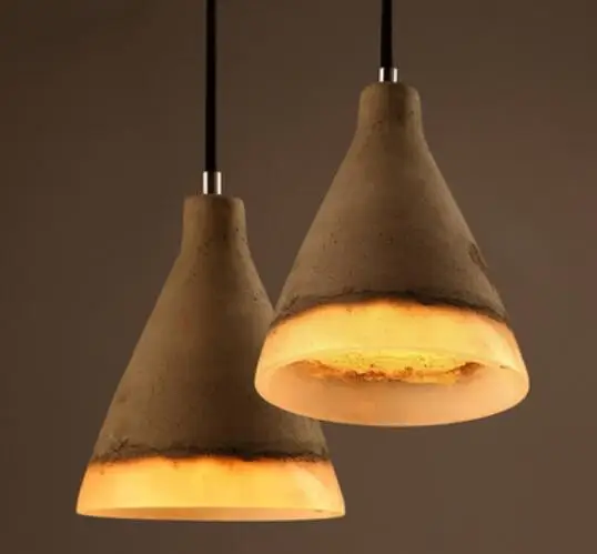 

new arrival vintage cement resin pendent lamp loft led E27 for dining room bar decor lights A024