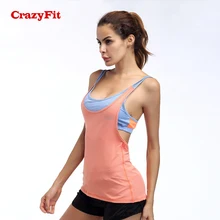 Топ CrazyFit для йоги, спортивный бюстгальтер, топ, одежда для фитнеса, женская одежда для спортзала, бега, тренировок, Женская майка, спортивная блузка