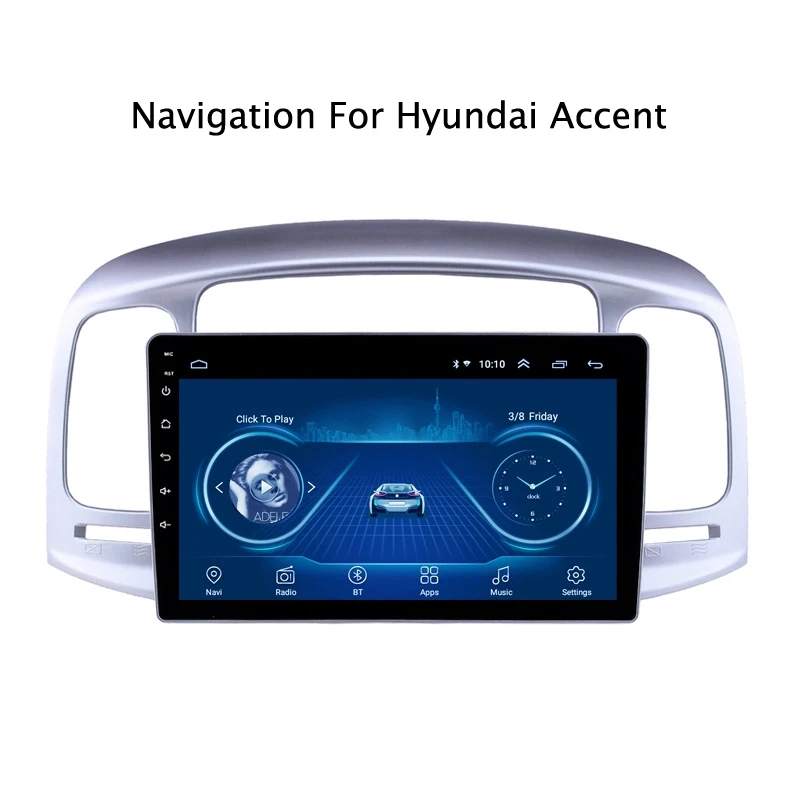 

Super Slim Touch Screen Android 8.1 radio GPS Navigation for Hyundai Accent 2006-2011 tablets Stereo Multimedia USB Bluetooth