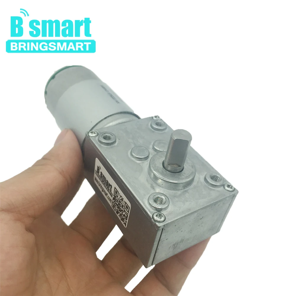 Bringsmart A58SW-555B энкодер червячный мотор постоянного тока с энкодером диск 12 вольт высокий крутящий момент турбины червячный редуктор самоблокирующийся 24 В DIY