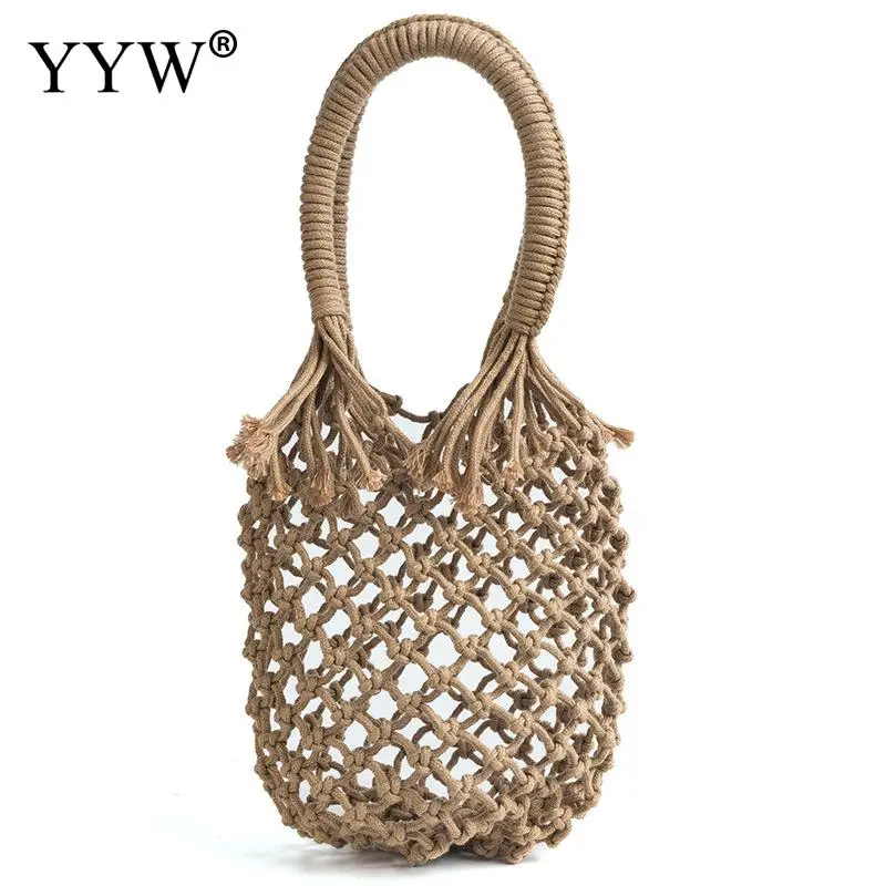 

2019 Bohemian Straw Bags For Women Big Circle Beach Handbags Summer Hollow Rattan Bag Handmade Kintted Travel Storage Handbag