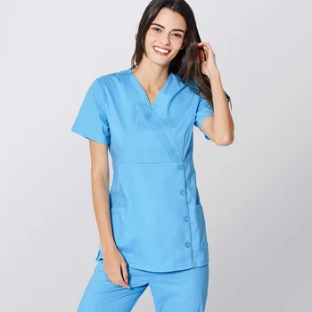 

2019 New Summer Medical Dental Scrubs for Woman Short Sleeve Medical Clothes Nurse Uniform Designs Hospital Set Surgery Suit
