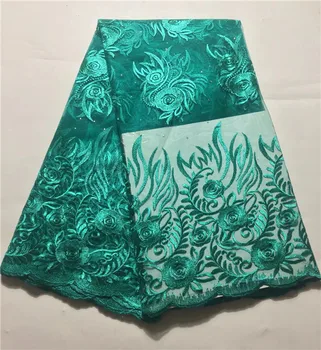 

Royal Blue African Tulle Lace 2019 Embroidered Nigerian Bridal Lace Fabric High Quality French Net Lace Fabric For Party(JY-2-19