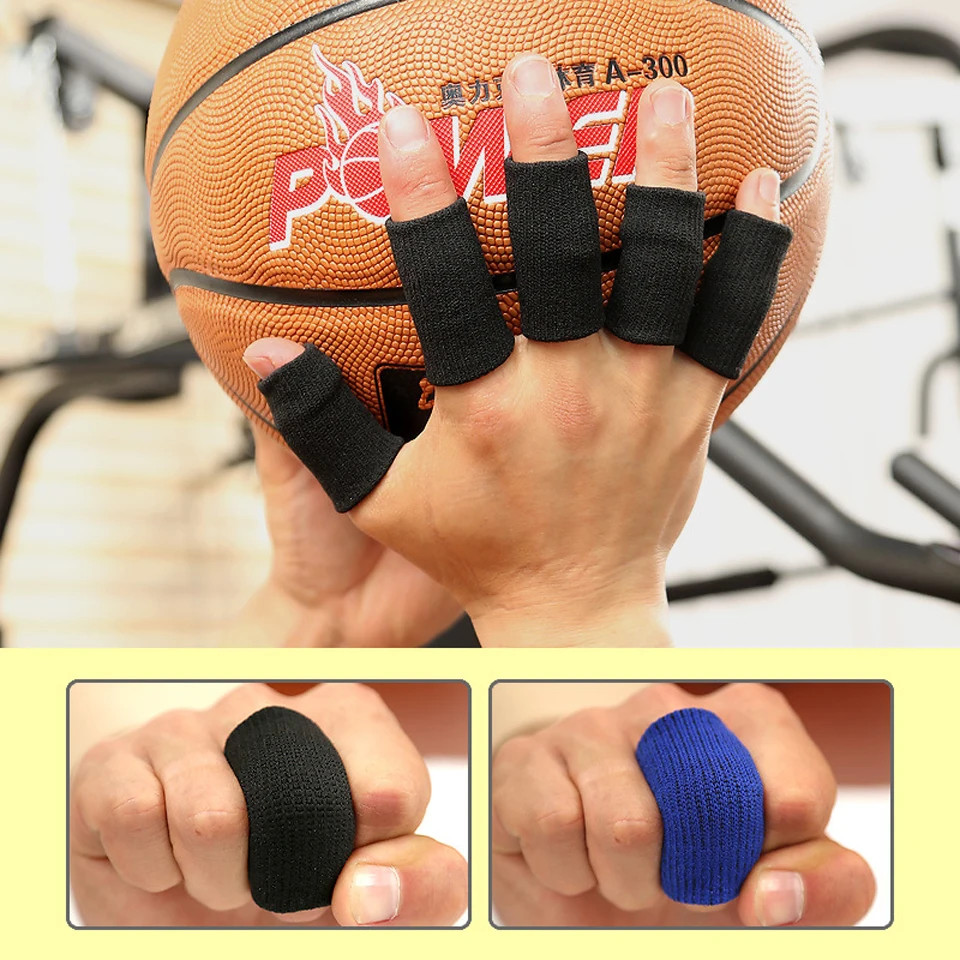AOLIKES 10Pcs/Set Elastic Finger Sleeves Basketball Sports Safety Thumb