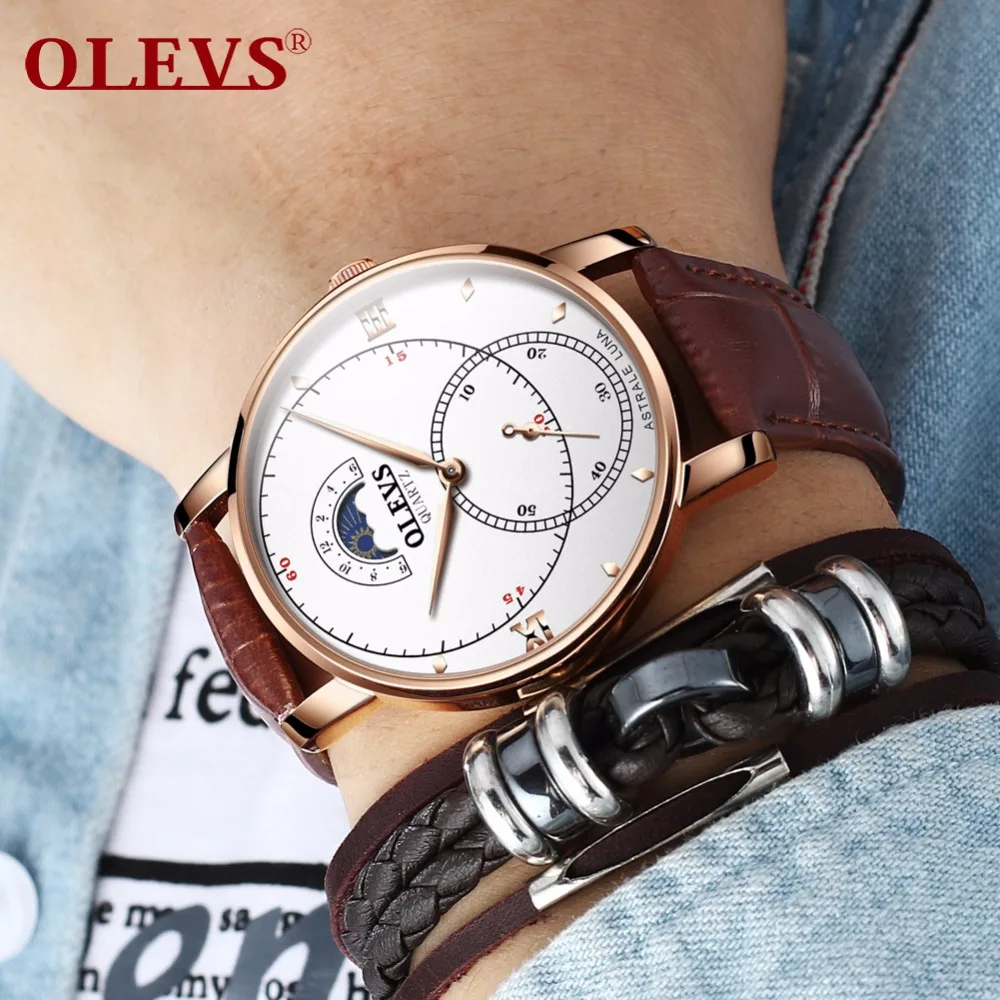 

Man watch Men Watch Wristwatch Mens watches 2018 luxury brand Leather strap japan quartz waterproof watch Best whoch for men NEW