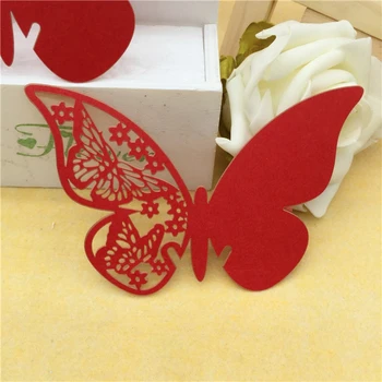 

200pcs/Lot Wine Glass Card Table Paper Butterfly Cup Cards Christmas Decoration Mariage Birthday Party Decoration Wedding Favors