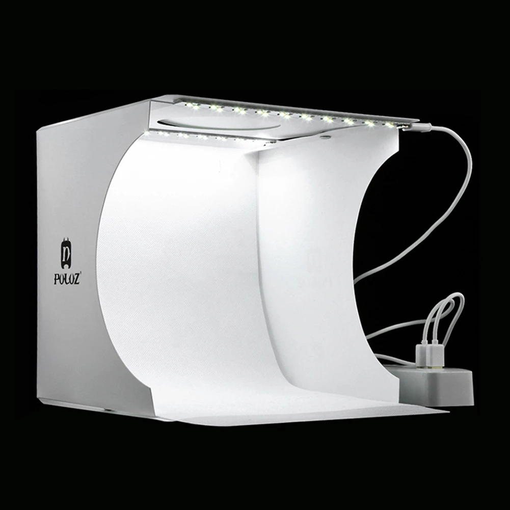 Photography Folding Lightbox Take Photo Studio Softbox 2 Panel LED Light Soft Box Photo Background Kit Light box for DSLR Camera