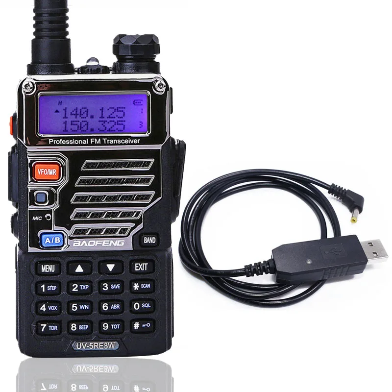 BaoFeng UV-5RE 8 Вт Walkie Talkie plus двухдиапазонный UV 5RE радио VOX фонарик Ручной 10 км дальний BF-UV5RE ветчины 2 пути радио - Цвет: add usb