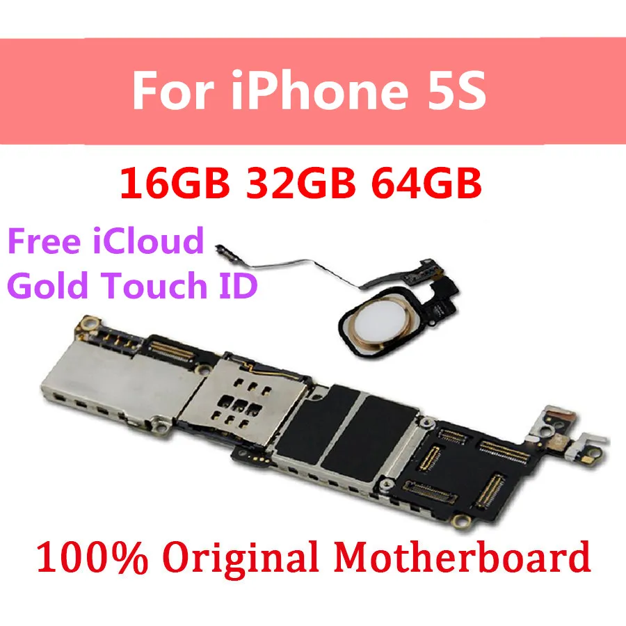 Full Working Motherboard For iPhone 5S 16GB 32GB 64GB Logic Board For