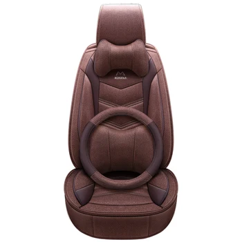 

( Front + Rear ) Flax car seat covers set for BMW e30 e34 e36 e39 e46 e60 e90 f10 f30 x3 x5 x6 car accessories auto styling