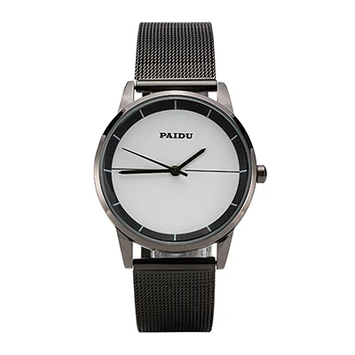 Кварцевые часы для влюбленных Марка Paidu нержавеющая сталь Группа для мужчин/для женщин модные наручные часы водонепроница - Цвет: black white women