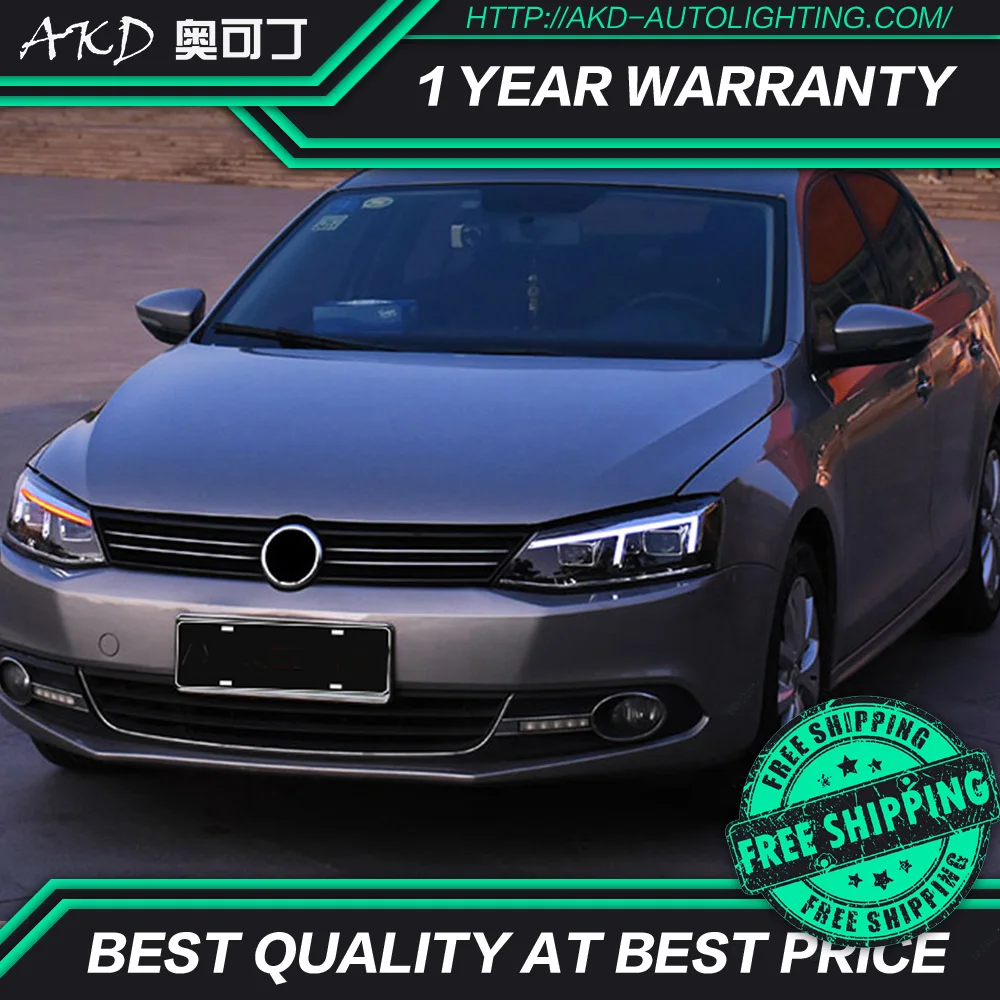 AKD тюнинг автомобильных фар для VW Jetta MK6 R8 Тип светодиодные фары DRL ходовые огни Bi