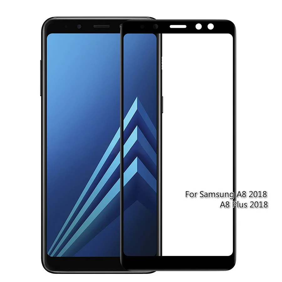 Полное покрытие закаленное стекло для Samsung Galaxy A8 2018 Защитная стеклянная пленка Plus