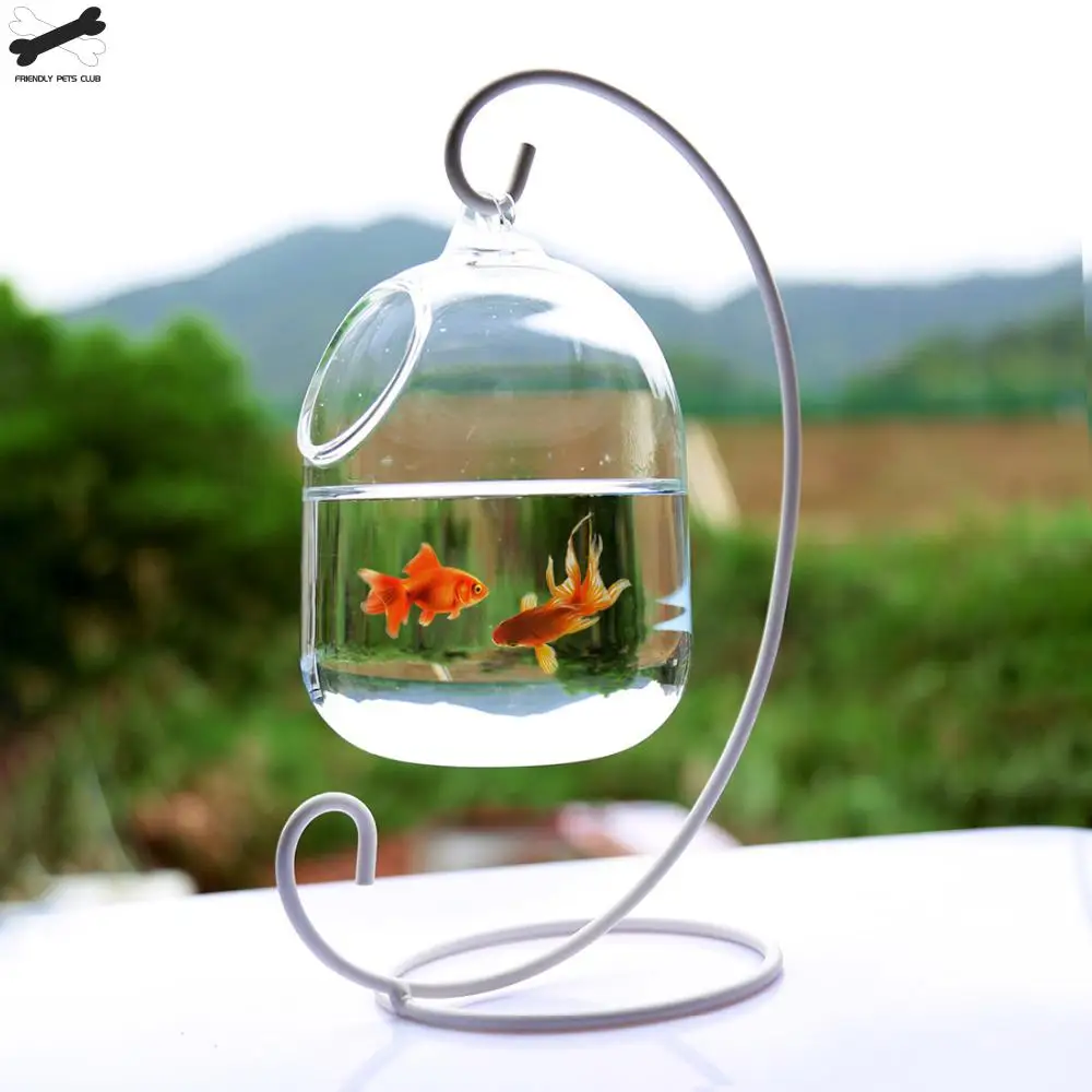 Прозрачный 15 см Высота подвесное стекло аквариума для рыб чаша аквариум цветок растение ваза с 23 см высота белый стеллаж рыболовные чаши 2810