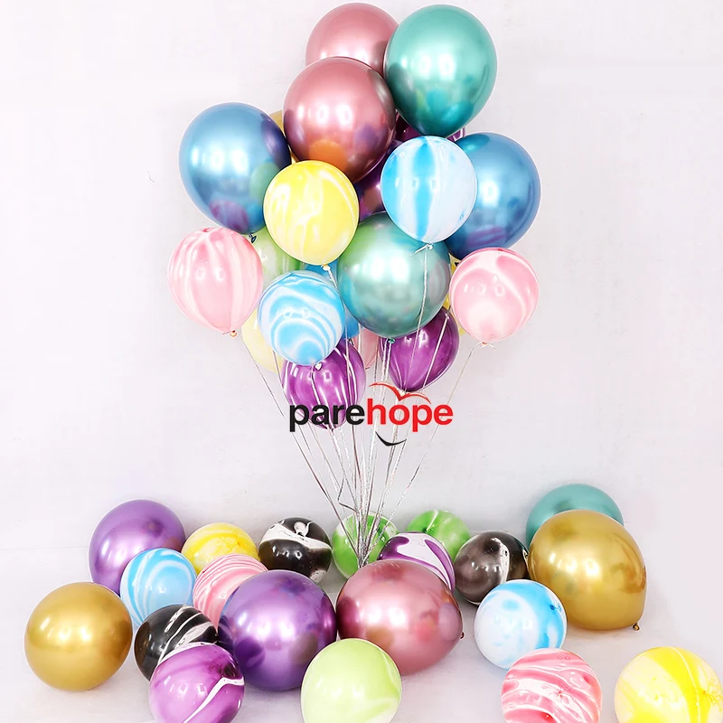 

10pcs 12'' Marble Balloon Colorful Agate Balloons Valetine's Day Baby Shower Birthday Party Wedding Decoration Ballon Supplies