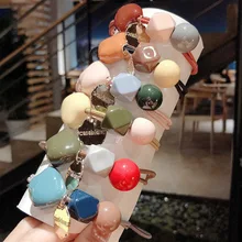 1 шт. девушки крем резинки для волос яркого цвета Веревка Женский личность сладкий нерегулярные квадратный взрослых волос кольцо G0502