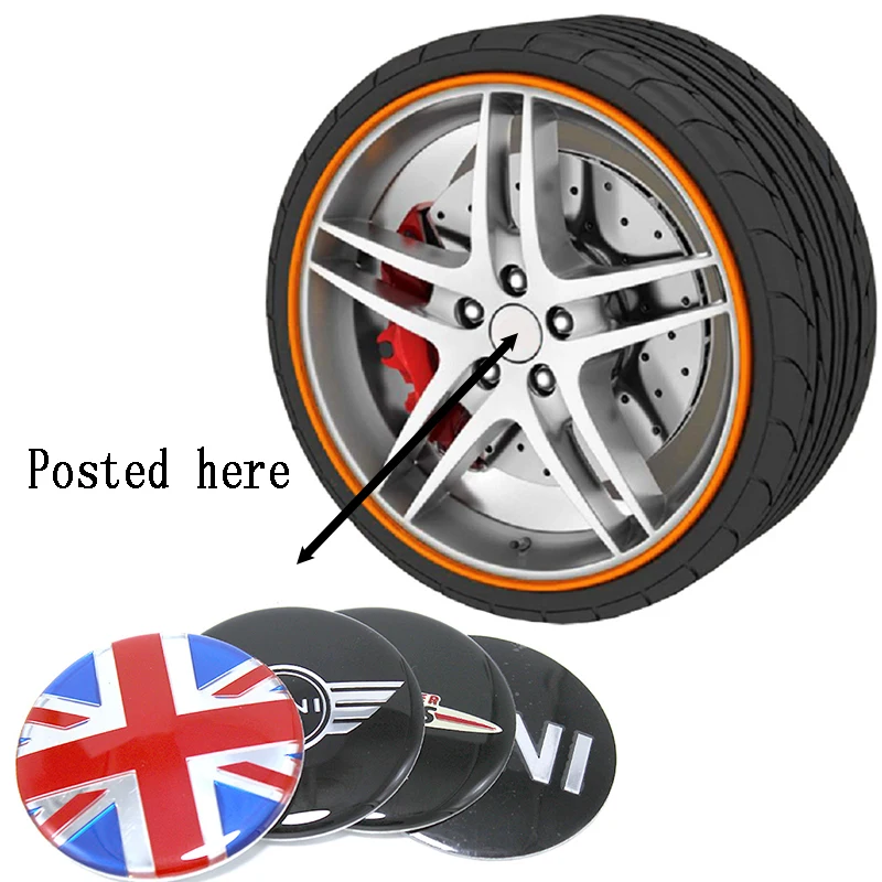 

4Pcs 56\50mm Car Logo Emblem Wheel Center Rim Hub Caps Cover Stickers For BMW Mini Cooper R56 R50 R53 F56 F55 R60 R57 Countryman