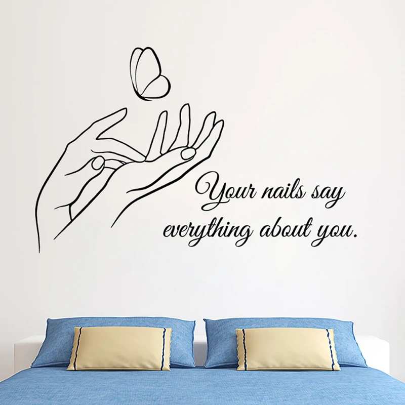 

YOYOYU Wall Window Decal Sticker Nail Salon Quote Nails Nail Art Polish Manicure Pedicure Beauty Salon Decor Art Poster ZX508