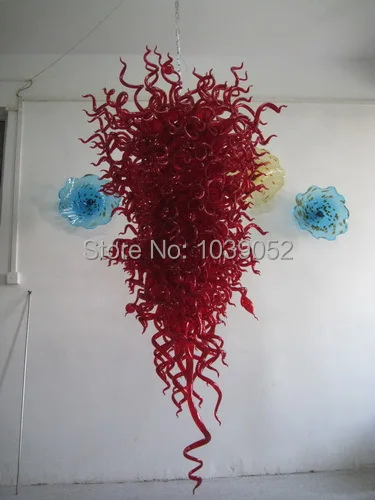 

China New Pure Red Chihuly Style Chandelier Crystals Sale