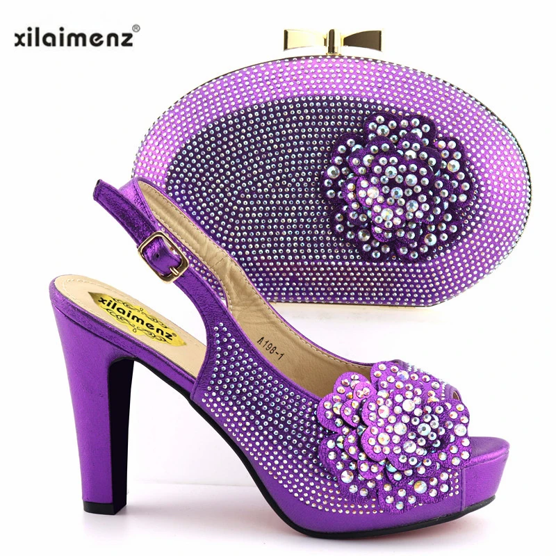 

Purple Color Royal Wedding Clutch Bag Match Italian Women Shoes and Bag Matching Set Nigerian Shoes and Bag Match To Party