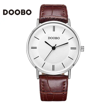

2018 Super Slim DOOBO Brand Casual Fashion Men Watch Quartz Wristwatch Leather Business Quartz-Watch Luxury Relogio Masculino