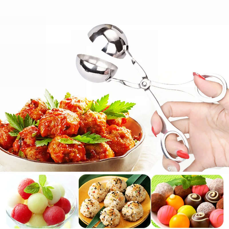 

OLOEY Kitchen Meatball Maker DIY Stainless Steel Meat Ball Tools Stuffed Meatballs Clip Mold Cooking Fish Rice Spoon Makers Tool