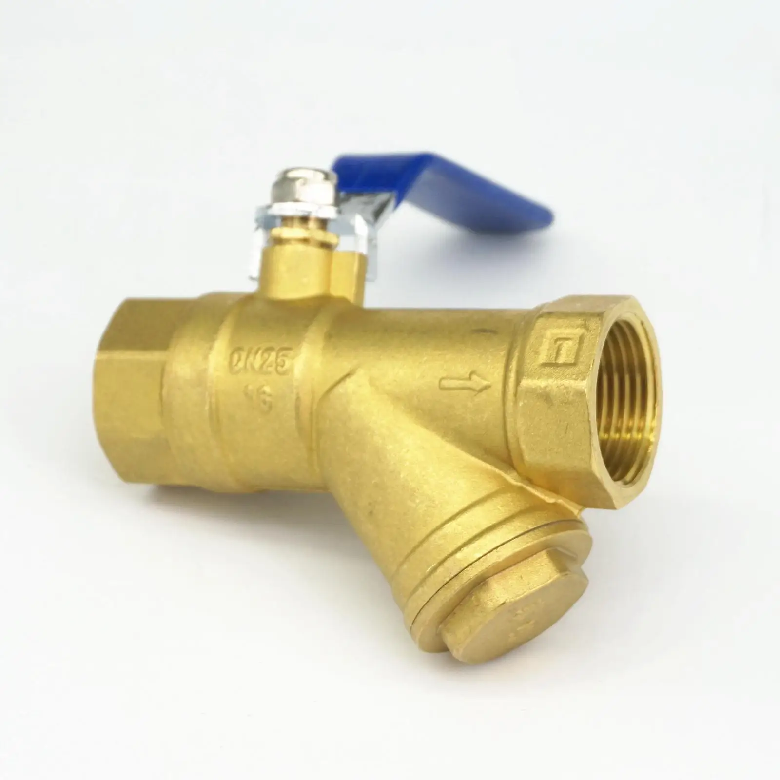1" BSP Equal Female Thread Brass Y Type Strainer Filter Ball Valve