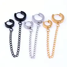 Новая мода из нержавеющей стали пирсинг ювелирные изделия для мужчин и женщин панк двойные отверстия маленькие серьги-гвоздики круглые серьги