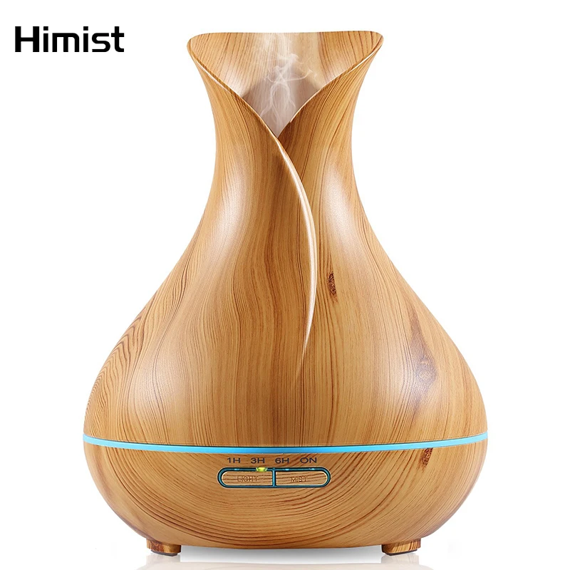 LED Ultraschall Luftbefeuchter 500ML Aroma Diffuser Holz Humidifier 7 Farben 