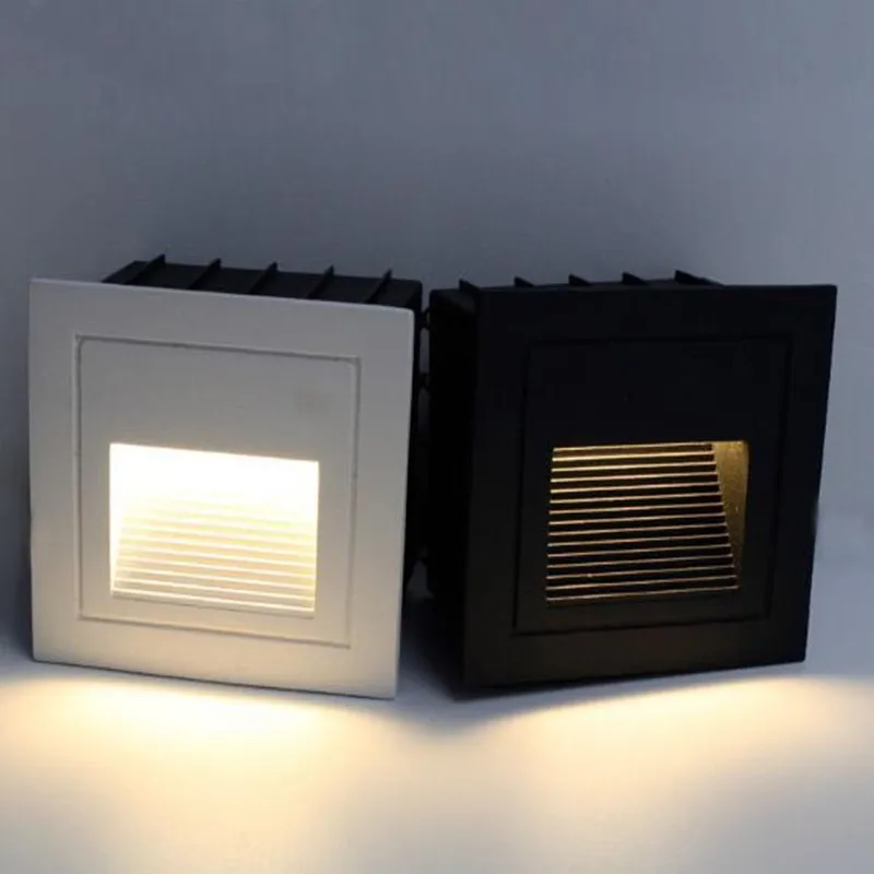 Kenlux Led stair light recessed step lights 3W&5W square & round AC85-265V outdoor & indoor waterproof fashion wall corner lamp