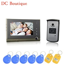 (1 set) HD 600TVL Wire one to one Video Door Phone Night version Camera CMOS Lens 7 inch TFT-LCD color screen RFID card unlock