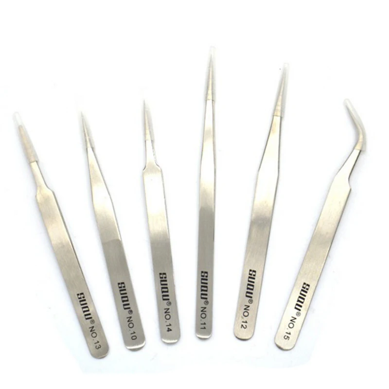 

6 PCS stainless steel is reinforced with tweezers with tweezers