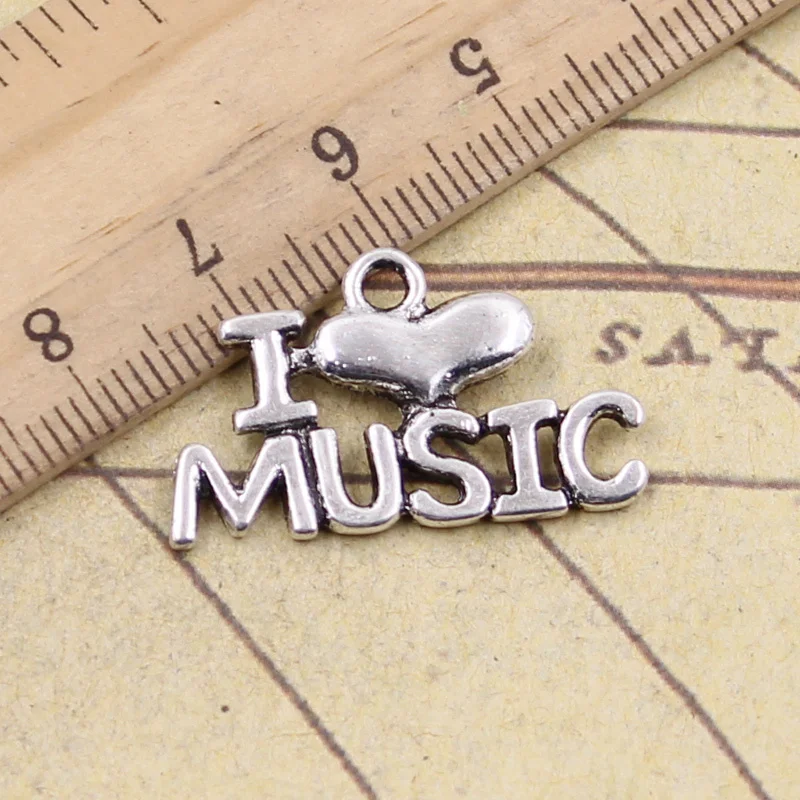 12 шт. Подвески I Love Music 16x28 мм тибетские антикварные ювелирные изделия Сделай Сам