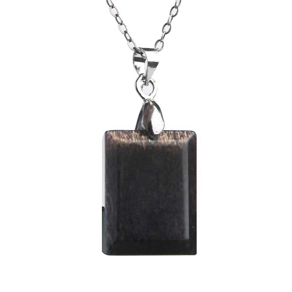 

Genuine Jewelry Pendant Natural Stone Black Moonstone Sunstone Crystal Gem Bead Pendants Necklace For Women Men Female