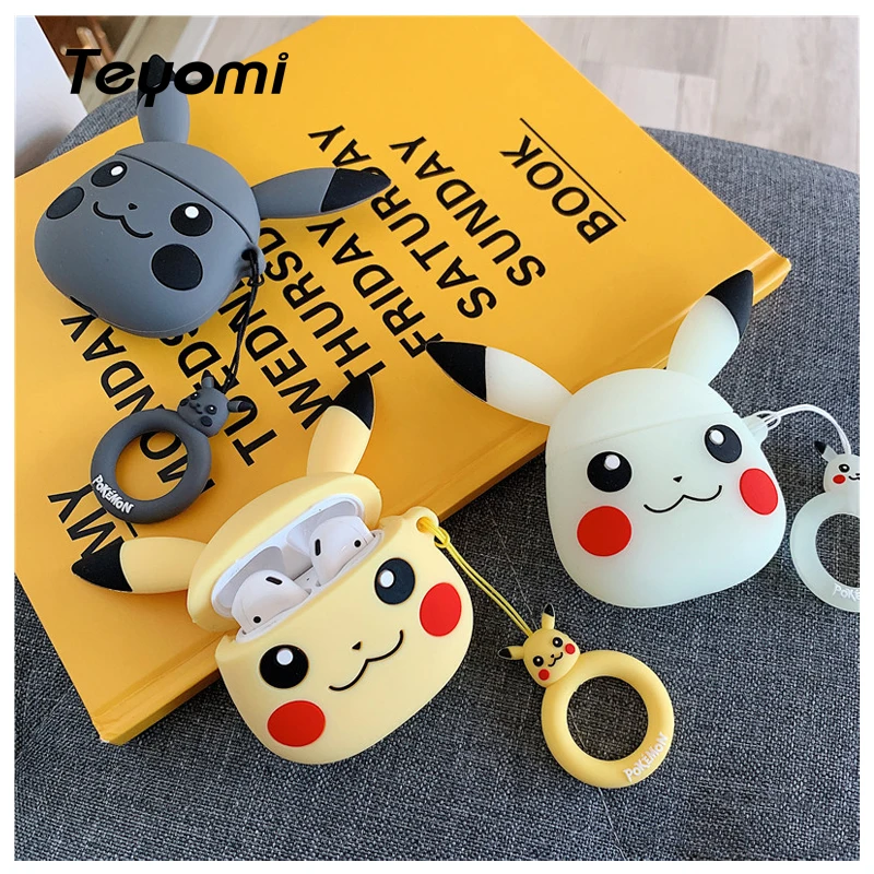 2019 Pokemon Pikachu Wireless Bluetooth Earphone Case for Apple AirPods Silicone Headphones Cases for Airpods2 Protective Cover