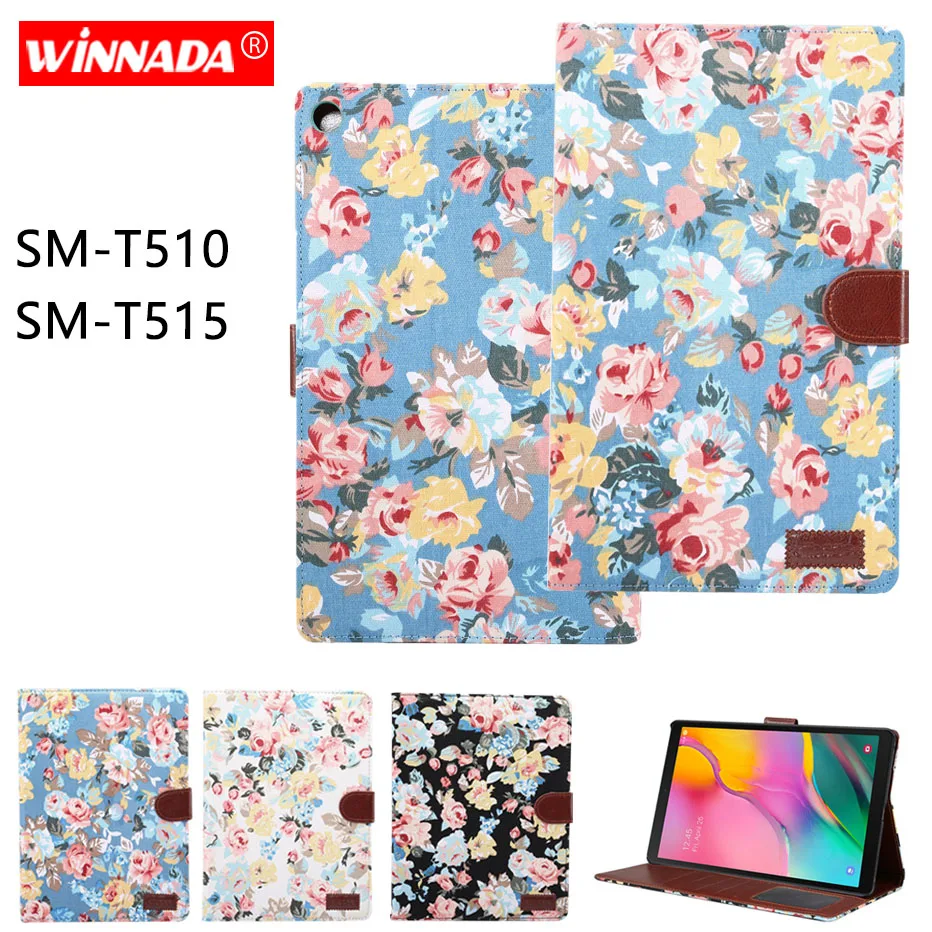 

Tablet case for Samsung galaxy Tab A 10.1 2019 T510 T515 floral cloth capa coque cover for Samsung galaxy SM-T510 SM-T515
