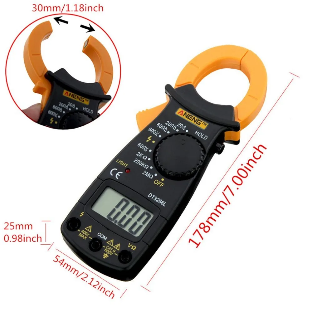 ANENG DT3266L Digital Clamp ammeter AC DC Ammeter Multimeter Voltmeter 400A Electronic Clamp meter Diode Fire Wire Tester