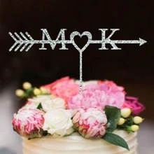 Изготовленный на заказ акриловый Топпер для торта со стрелками деревенская свадьба Персонализированные фамилия инициалы топперы на свадебный торт украшения поставки
