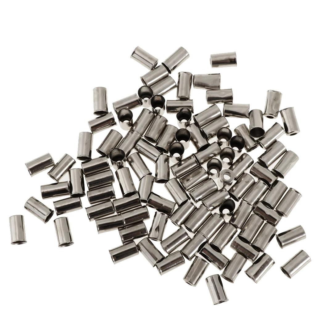 100Pcs Aluminum 5mm Bicycle MTB Brake Wire End Cap Cable Cover Gear Lightweight Bicycle Parts Silver