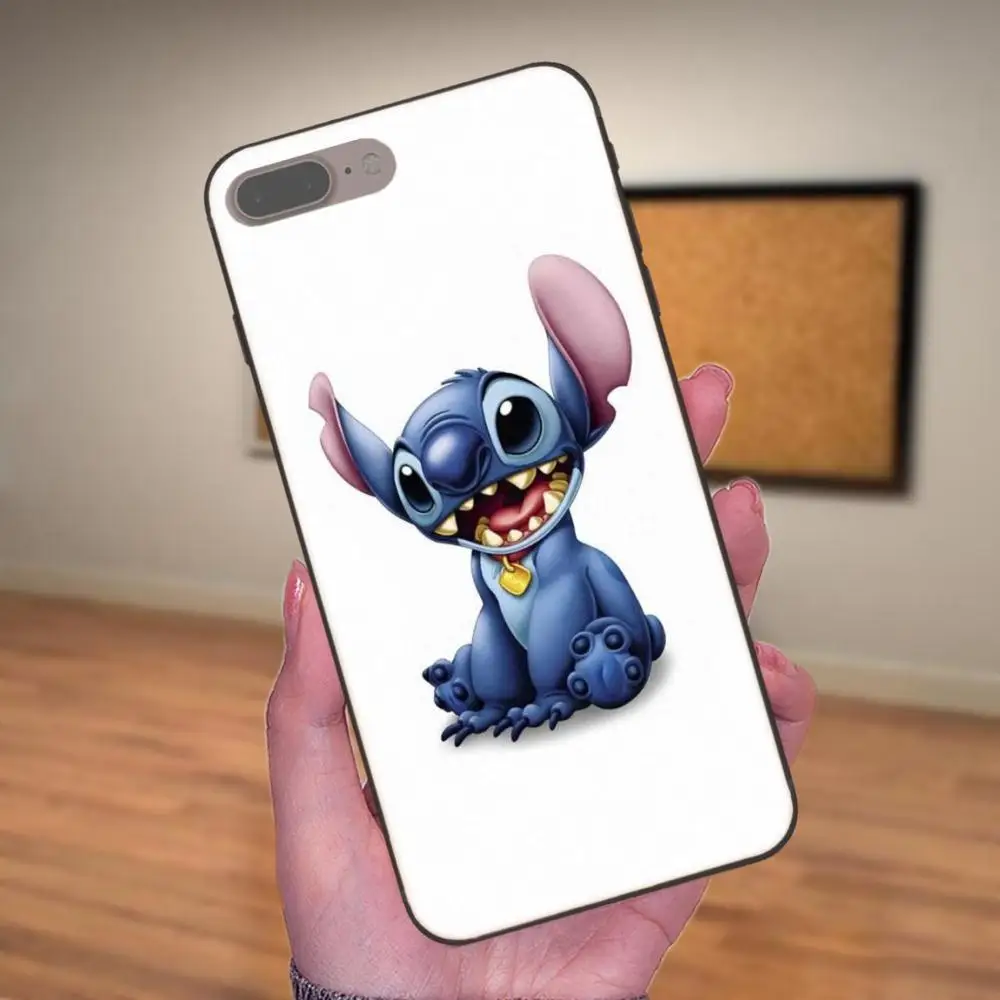 Мягкий Силиконовый ТПУ Черный протектор для Apple iPhone X XS Max XR 4 4S 5 5S SE 6 6S 7 8 Plus Lilo & Stitch