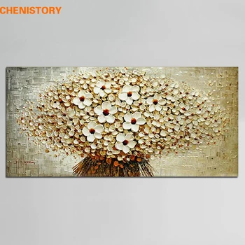 

Unframed Modern Abstract Oil Painting Flowers Palette Knife Handpainted Canvas Painting Home Decor For Living Room Wall Artwork